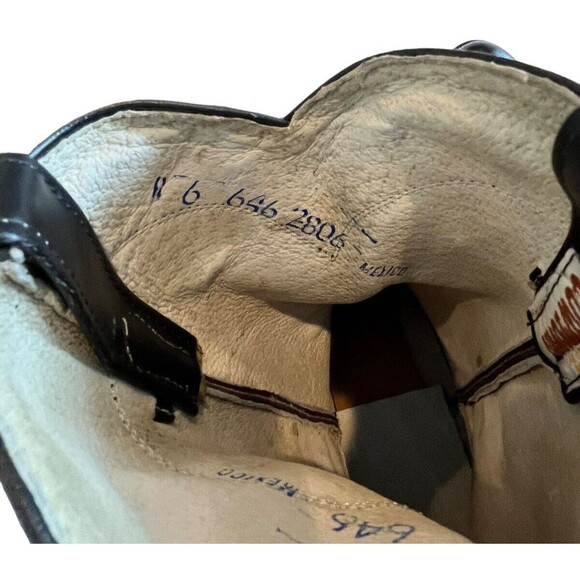 Cowtown Mens women’s Roper Black Leather Western Boots 6B Hand Made - Picture 7 of 10